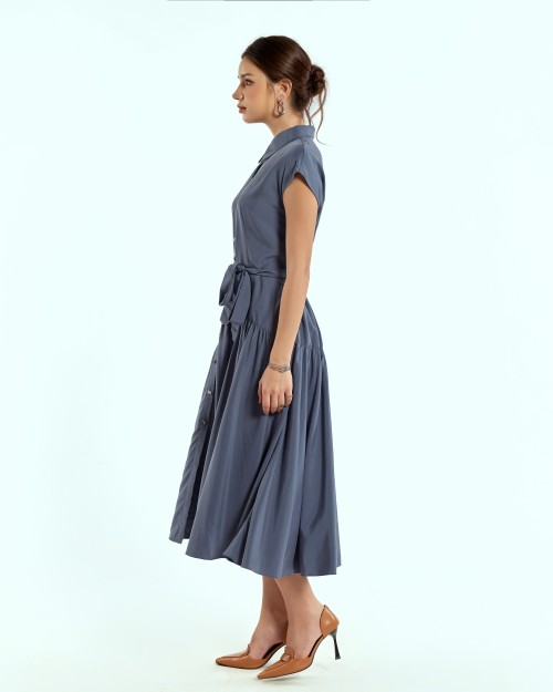 SIXDO Woven Flared Dress for Women